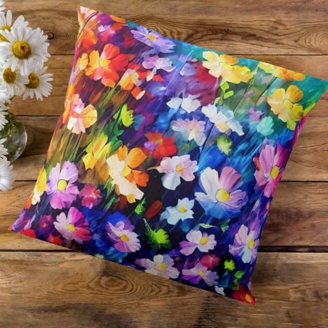 Schöne Blumenfarben-Explosion Design Kissen (Von Creator hochgeladen)