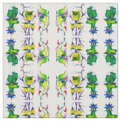 Schöne Blumenfarben Grüne Farben Stoff (Muster)