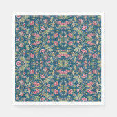 Schöne, blumenfarbene Blume Blauer Hintergrund Serviette (Vorderseite)