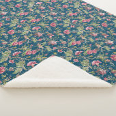 Schöne, blumenfarbene Blume Blauer Hintergrund Sherpadecke (3/4)