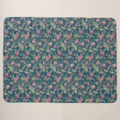 Schöne, blumenfarbene Blume Blauer Hintergrund Sherpadecke (Vorderseite (Horizontal))