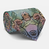 Schöne Blumengarten Wasserfarben Malerei Krawatte (Gerollt)