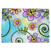 Schöne Blumengeburt Große Geschenktüte (Rückseite)