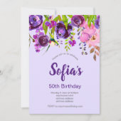 schöne Blumengeburtstagsfeier Einladung (Vorderseite)