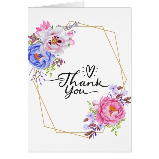 Schöne Blumengeometrie danke Karte (Vorne)