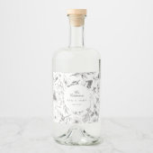 Schöne blumengeschliffene Hochzeit Alkoholflaschenetikett (Vorderseite)