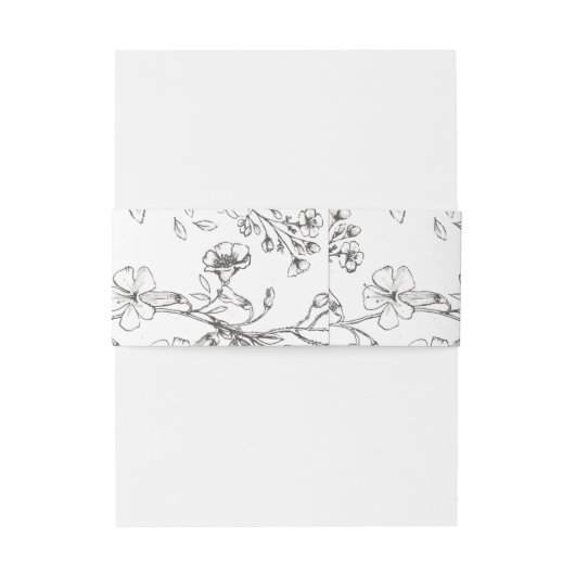 Schöne blumengeschliffene Hochzeit Einladungsbanderole (Rückseitenbeispiel)