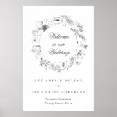 Schöne blumengeschliffene Hochzeit Poster (Vorne)