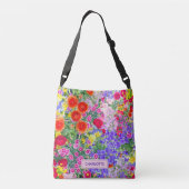 Schöne, blumengeschmückte hübsche Tasche mit Namen (Rückseite)