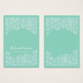 Schöne, blumengeschmückte Minze-Hintergrundekarten (Vorne & Hinten)