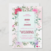 Schöne blumengeschmückte und elegante Rose Einladung (Vorderseite)