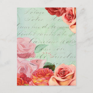 schöne Blumengestaltung Vintage Rose Postkarte
