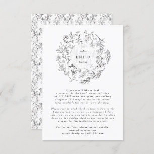 Schöne blumengezeichnete Traubenblumenhochzeit Begleitkarte