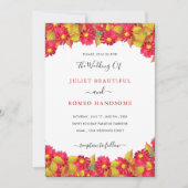 Schöne Blumengrün Einladung zur Hochzeit (Vorderseite)