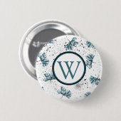 Schöne Blumengrunge Button (Vorne & Hinten)