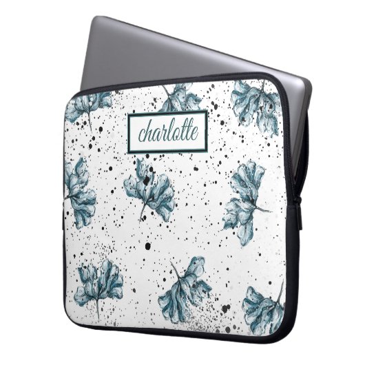 Schöne Blumengrunge Laptopschutzhülle (Vorderseite Links)