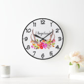 Schöne Blumenhändler Große Wanduhr (Zuhause)