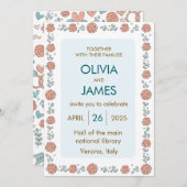 Schöne Blumenhochzeit Einladung (Vorne/Hinten)