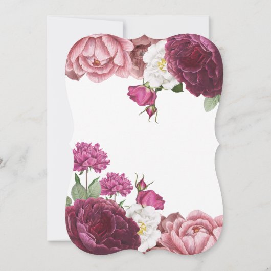 Schöne Blumenhochzeit Einladung (Rückseite)