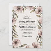 Schöne Blumenhochzeit Einladung (Vorderseite)