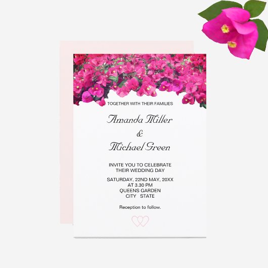 Schöne Blumenhochzeit Einladung