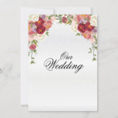 Schöne Blumenhochzeit Einladung (Rückseite)