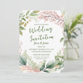 Schöne Blumenhochzeit Einladung (Stehend Vorderseite)