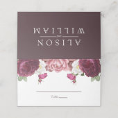 Schöne Blumenhochzeit Platzkarte (Außenseite Aufgefaltet)