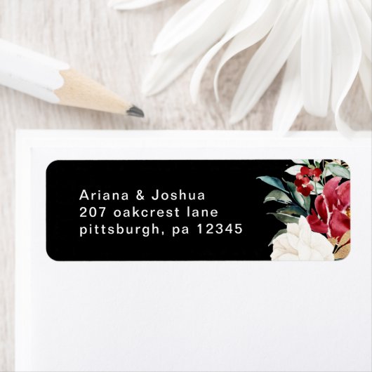 Schöne Blumenhochzeit-Rücksendeadresse (Insitu)