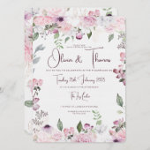 Schöne Blumenhochzeiten Einladung (Vorne/Hinten)