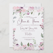 Schöne Blumenhochzeiten Einladung (Vorderseite)