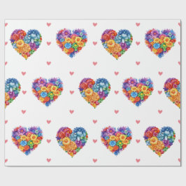 Schöne Blumenhörer am weißen Valentinstag Geschenkpapier