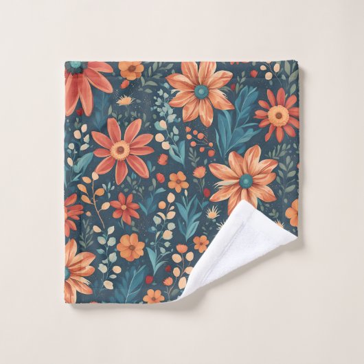 Schöne Blumeninspirierung Badhandtuch Set (Waschlappen)