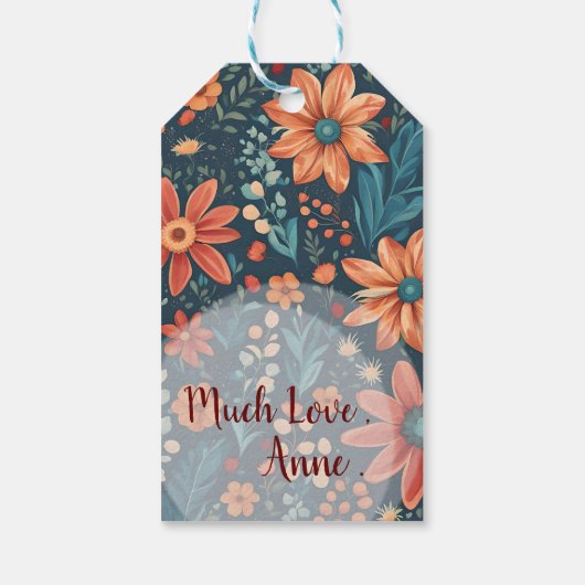 Schöne Blumeninspirierung Geschenkanhänger (Rückseite)