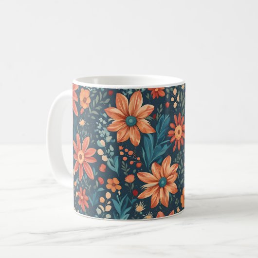 Schöne Blumeninspirierung Kaffeetasse (Vorderseite Links)