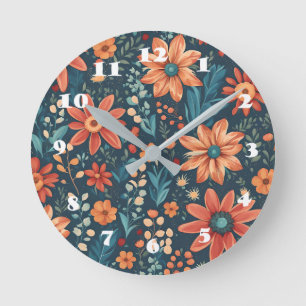 Schöne Blumeninspirierung Runde Wanduhr