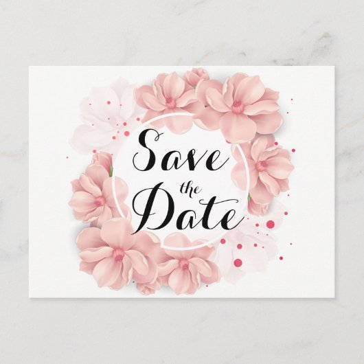 Schöne Blumenkarte Save the Date Postkarte (Vorderseite)