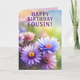 Schöne Blumenkarte zum Geburtstag für Cousin Karte