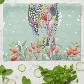 Schöne Blumenkatze Küche Handtuch (Gefaltet)