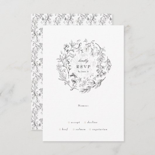 Schöne Blumenkronenpfeife RSVP Karte (Vorne/Hinten)