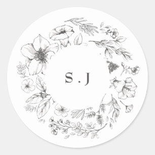 Schöne Blumenkronenpfeife Runder Aufkleber