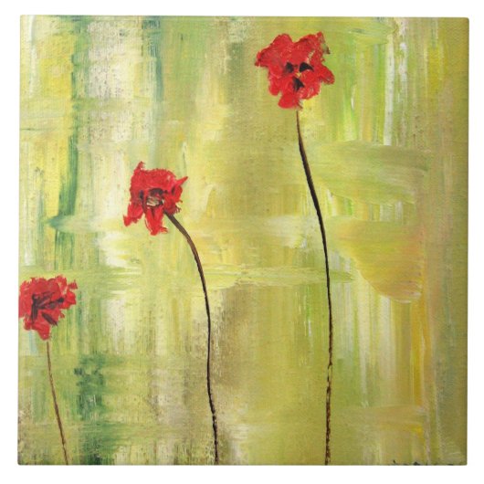 Schöne Blumenmalerei der Anemonen auf Fliese