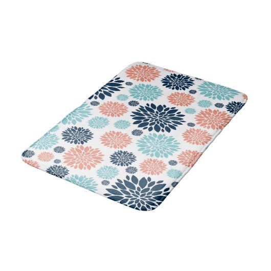 Schöne Blumenmatte Badematte (Schrägansicht)