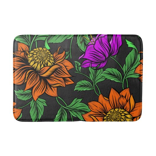 Schöne Blumenmatte Badematte (Vorderseite)