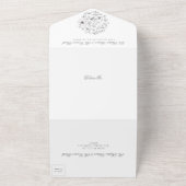 Schöne blumenmonogramm Classic Elegant Wedding All In One Einladung (Außenbereich)