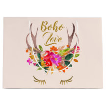 Schöne Blumenmotive Boho Liebe Rentier Antlers Las