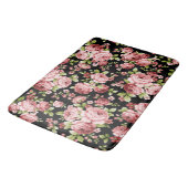 Schöne Blumenmuster-Rose mit grünen Folien Badematte (Schrägansicht)
