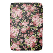 Schöne Blumenmuster-Rose mit grünen Folien Badematte (Vorderseite Vertikal)