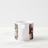 Schöne Blumenmuster-Rose mit grünen Folien Espressotasse (Rückseite)