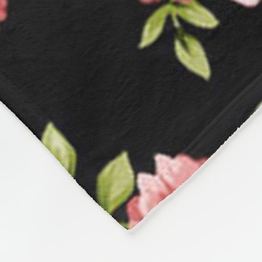 Schöne Blumenmuster-Rose mit grünen Folien Fleecedecke (Ecke)